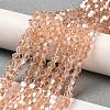 Transparent Electroplate Glass Beads Strands GLAA-F029-4mm-A15-2