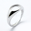 Rhodium Plated 925 Sterling Silver Finger Ring Components STER-G027-02P-3