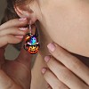 Pumpkin Cup with Ghost Acrylic Dangle Earrings FS-WG7B4FC-01-3