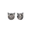 Tibetan Style Alloy Kitten Beads TIBEP-GC178-B-RS-1