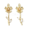 Brass Micro Pave Cubic Zirconia Pendants KK-C107-09B-G-1
