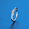 Twist Brass Micro Pave Clear Cubic Zirconia Finger Rings FS-WG5C18D-02-1
