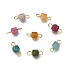 Natural Colorful Tourmaline Faceted Table Cut Cube Links Connector Charms PALLOY-JF04368-01-1