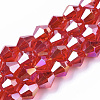 Electroplate Glass Beads Strands EGLA-Q118-8mm-B22-1