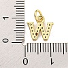 Initial Letter Brass with Cubic Zirconia Charms KK-Q814-26W-G-3