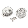 Brass Micro Pave Clear Cubic Zirconia with Enamel Box Clasps KK-G505-02P-2