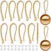 BENECREAT 10 Pairs Brass Twist Rope Shape Earring Hooks KK-BC0008-53-1