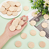 Flat Round Wooden Cabochons WOOD-WH0024-111-3