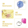 30Pcs Natural Colorful Tourmaline Dice Charms PALLOY-TA00369-5