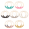 ANATTASOUL 7 Pairs 7 Colors Glass Round Braided Beaded Hoop Earrings EJEW-AN0002-21-1