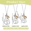 6Pcs 6 Styles Adjustable 304 Stainless Steel Macrame Pouch Necklaces NJEW-PH01581-3