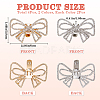 4Pcs 2 Colors Bowknot Alloy Rhinestone Shoe Decorations FIND-CP0002-23-2