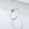 Evil Eye 925 Sterling Silver Micro Pave Cubic Zirconia Finger Rings for Women FS-WG42376-03-1