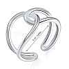 Rhodium Plated 925 Sterling Silver Cross Knot Open Cuff Ring JR869A-3