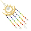 Brass & 304 Stainless Steel Sun Moon Suncatchers HJEW-JM05014-2