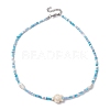 Summer Beach Sea Turtle Dyed Synthetic Turquoise & Glass Seed Beads Beaded Necklaces for Women NJEW-JN05081-02-4