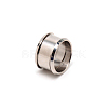 3Pcs 316 Stainless Steel Grooved Finger Ring Settings FIND-WH0105-09B-P-1