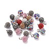 Polymer Clay Rhinestone Pendants RB-S055-12C-M-1