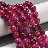 Faceted Natural Dragon Veins Agate Beads Strands G-F447-12mm-P01-1