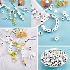 20Pcs White Cube Letter Silicone Beads 12x12x12mm Square Dice Alphabet Beads with 2mm Hole Spacer Loose Letter Beads for Bracelet Necklace Jewelry Making JX432D-7