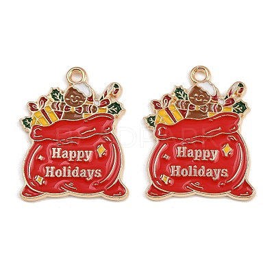 Christmas Theme Alloy Enamel Pendants ENAM-C031-01G-06-1