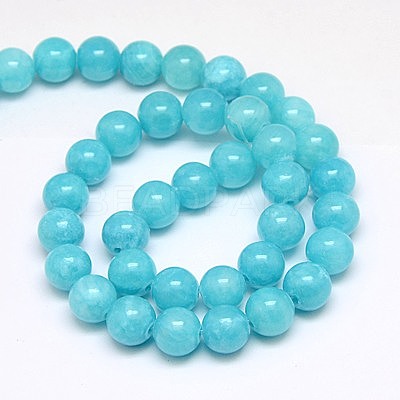 Natural Yellow Jade Beads Strands X-G-G598-6mm-YXS-28-1
