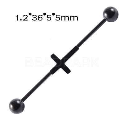 304 Stainless Steel Long Barbell Cartilage Earrings FS-WGA4435-11-1