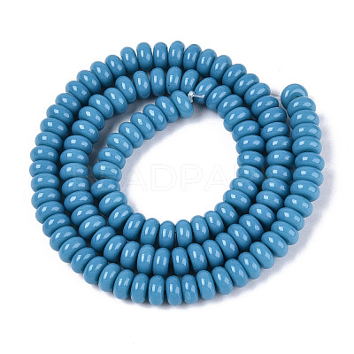 Electroplate Opaque Solid Color Glass Beads Strands GLAA-T025-6mm-18-1