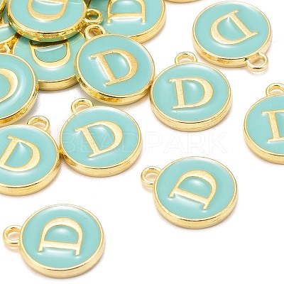 Golden Plated Alloy Enamel Charms X-ENAM-S118-05D-1
