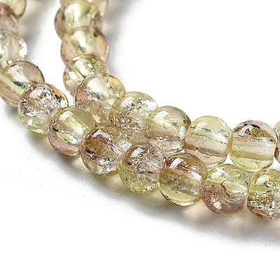 Spray Painted Crackle Glass Beads Strands CCG-Q002-4mm-05-1