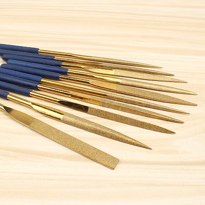 10 Pcs Carbon Steel Diamond File Set WOCR-PW0001-319A-1