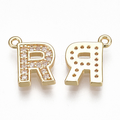 Brass Cubic Zirconia Charms KK-S348-330R-1