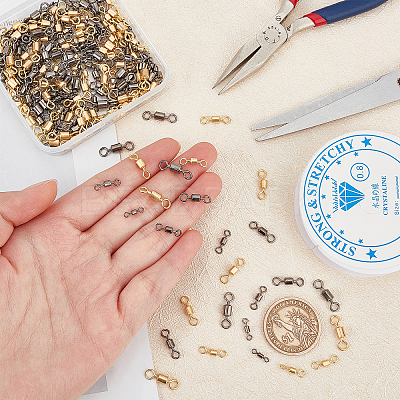 270Pcs 8 Style Brass Fishing Rolling Bearing Connector FIND-FH0002-80-1
