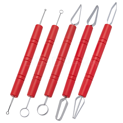 5Pcs 5 Styles 420 Stainless Steel Clay Sculpting Tool DIY-FG0008-16-1