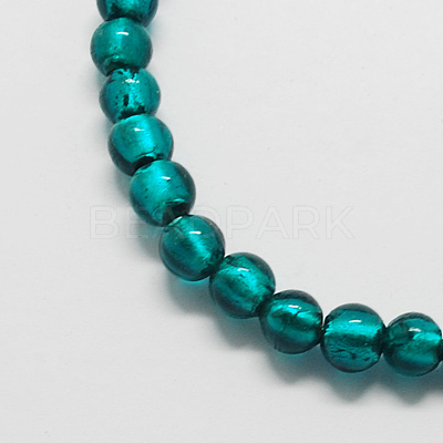 Handmade Silver Foil Glass Beads FOIL-R054-10mm-17-1
