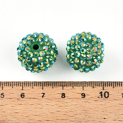 Chunky Resin Rhinestone Bubblegum Ball Beads RESI-S256-20mm-SAB13-1