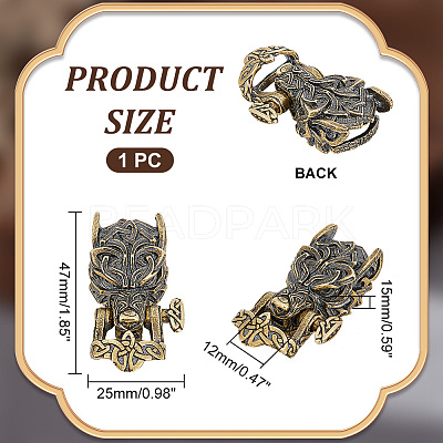 1PC Tibetan Style Wolf Shaped Brass Shackle Clasps FIND-HY0002-78-1