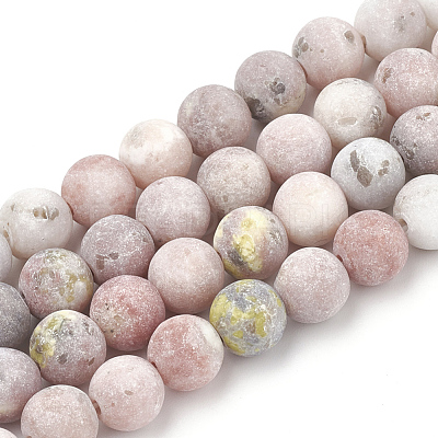 Natural Marble and Sesame Jasper/Kiwi Jasper Beads Strands X-G-T106-288-1