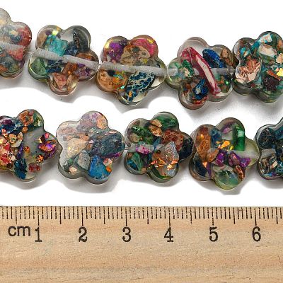 Dyed Natural Imperial Jasper with Resin Beads Strands G-G083-G05-01-1