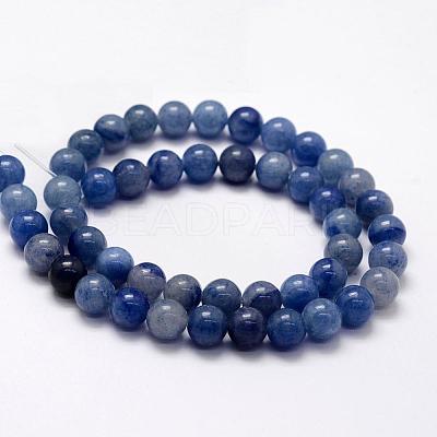Dyed & Heated Natural Blue Aventurine Beads Strands G-F380-10mm-1