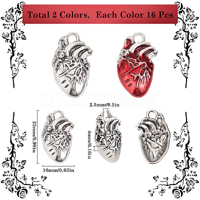 32Pcs 2 Colors Tibetan Style Alloy Pendants FIND-SC0009-46-1