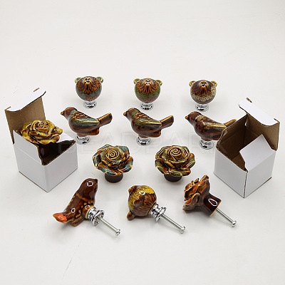 Bird Porcelain Drawer Knobs CABI-PW0002-01A-02-1