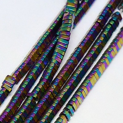 Electroplate Non-magnetic Synthetic Hematite Beads Strands G-J174-3x3mm-03-1