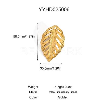 Stainless Steel Hollow Leaf Alligator Hair Clips for Women IK7131-4-1