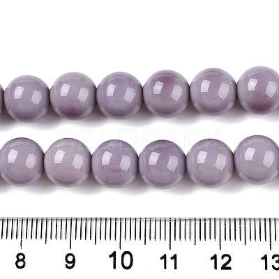 Opaque Solid Color Glass Beads Strands GLAA-T032-P10mm-15-1