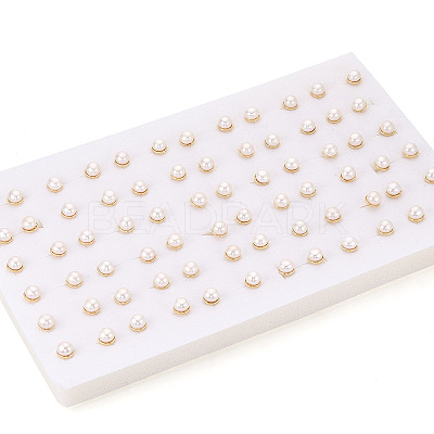 Brass Natural Pearl Stud Earrings PEAR-N020-08F-1