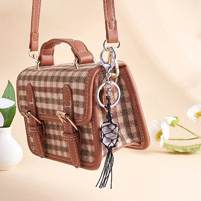 4Pcs Macrame Fringe Braided Keychain AJEW-SW00014-05-1