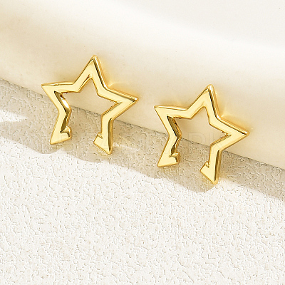 201 Stainless Steel Star Cuff Earrings VR3458-1