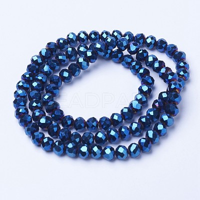 Electroplate Transparent Glass Beads Strands EGLA-A034-T10mm-UA02-1