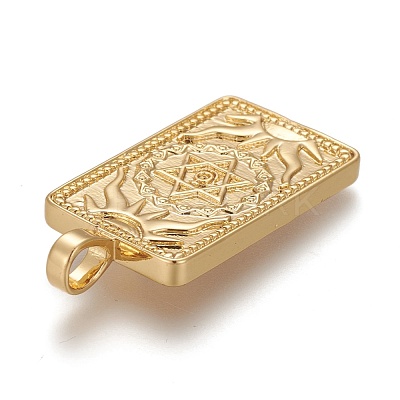 Brass Micro Pave Clear Cubic Zirconia Pendants ZIRC-Z004-01H-1